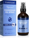 Huile de magnésium pour pieds (4 fl oz), vaporisateur de magnésium, 100% Pure & Bio Naturelle Bouteille d'huile de chlorure de magnésium, Huile de magnésium topique pour pieds, Facile à utiliser 120ml