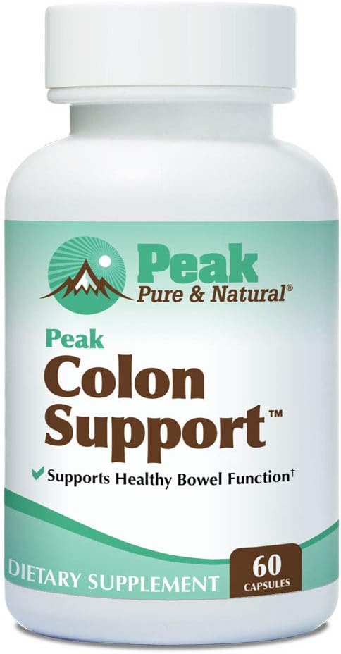Peak Pure & Natural Colon Support - Colon Cleanse and Detox Complement for Digestive Health - Gut Health Support with Inulin and Senna Leaf Extracts - with Fibre, Prébiotiques et Probiotiques - 1 Pack