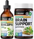 BIO KRAUTER Bacopa Teinture 4 Fl. Oz. & Soutien Cerveau 60 Gummies