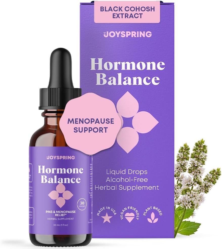 JoySpring Hormone Balance pour les femmes.com Suppléments pour la ménopause naturelle avec Cohosh noir.com soutient le Soulagement Flash chaud et le SPM pour le soutien menstruel à base de plantes