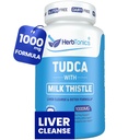 Herbtonics TUDCA 1000mg Détox hépatique et soutien de la vésicule – Thistle de lait et Pterostilbène sel biliaire amélioré pour le nettoyage du foie, un flux biliaire sain et la santé digestive (60 Capsules végétaliennes)