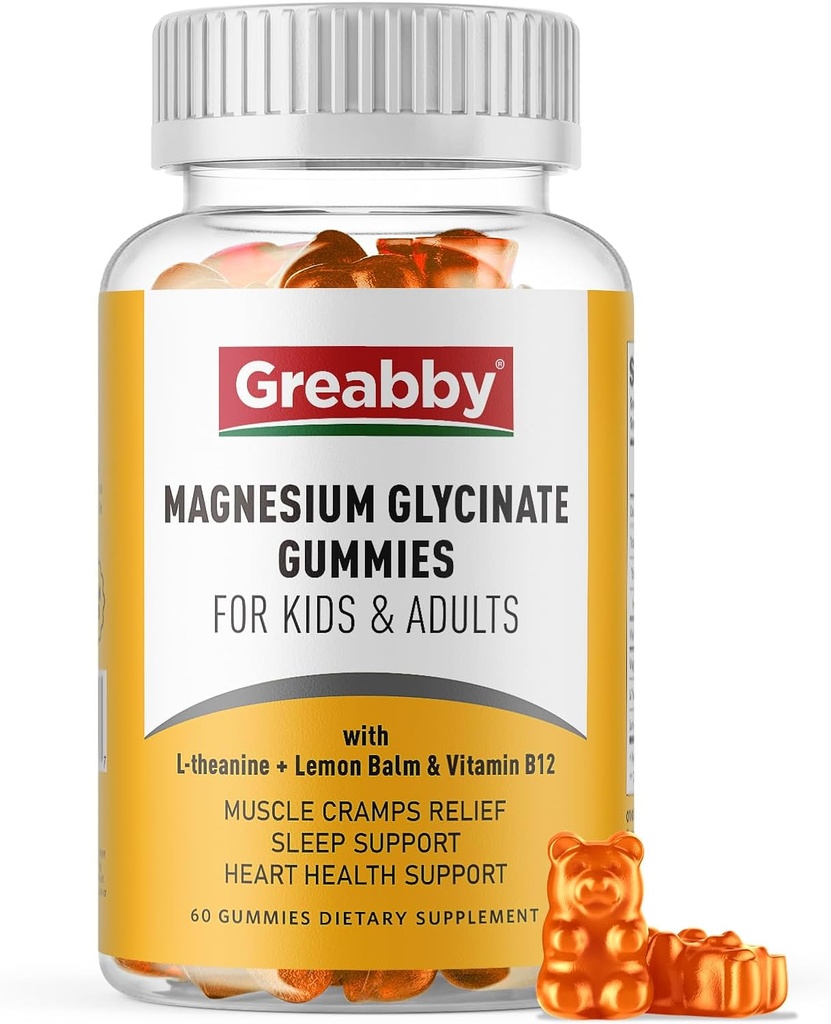 Glycinat de magnésium pour les enfants et les adultes - Supplément de glycinat de magnésium 300mg - favorise le sommeil, les muscles, la relaxation (60Conte)
