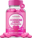Équilibre hormonal pour les femmes Gummies + Supplément de soulagement PMS - Supporte les swings d'humeur, la peau claire, les crampes réduites et le gonflement - Gummies hormonales PMS PCOS Vitamine avec canneberge, Dong Quai (60 Gummies)