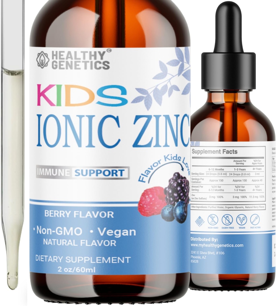 gouttes de zinc liquide ionique pour les enfants et les tout-petits