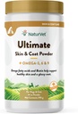 NaturVet Ultimate Skin and Coat Powder Plus Omega 3, 6 et 9 Supplément pour chiens et chats, poudre, fabriqué aux États-Unis avec des ingrédients à la source mondiale 14 Once
