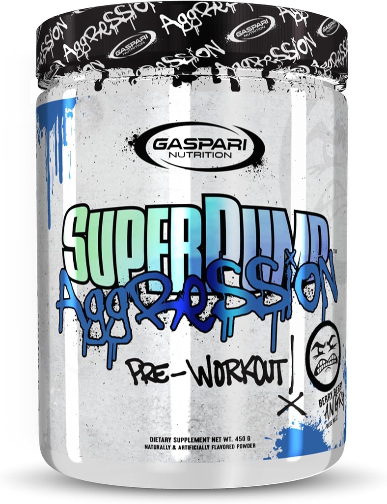 Gaspari Nutrition SuperPump Aggression Pre-Workout: Energy, Focus, Endurance, Recovery, Creatine and Caffeine (25 Servings, Berry Berry Angry)