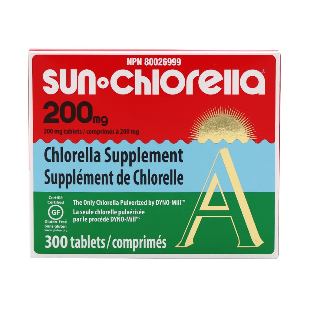 Comprimés nutritionnels Sun Chlorella Eleuthero, 200 mg, 300 Nombre