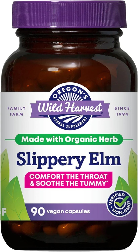 Oregon's Wild Harvest Slippery Elm Organic Capsules, 90 Count