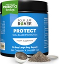 Four Leaf Rover Protect - Probiotiques pour chiens - Vétérinaires préparés - avec prébiotiques naturels et antioxydants - Détoxification et santé des gorgés - 30 jours d'approvisionnement pour chiens
