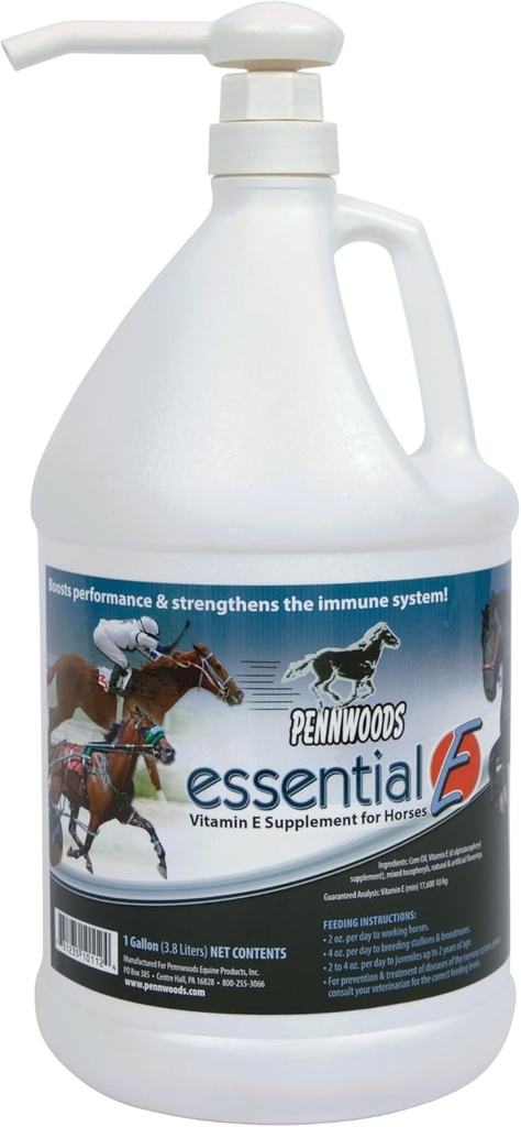 Pennwoods Essential E: Supplément Vitamine E Hippique pour la santé, la performance, la récupération et la nutrition des chevaux - 1 Gallon