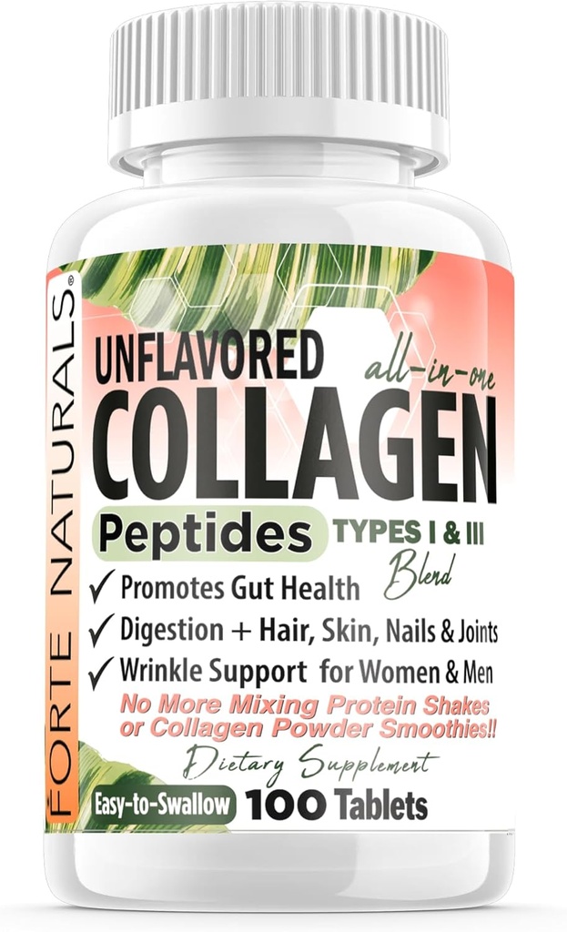Collagène Peptide Pills 100 Comprimés Protéines Suppléments NO Plus Mélanger la poudre agite Facile à avaler Collagène Peptides Poudre Pills Protéines Capsules Keto