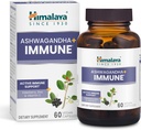 Himalaya Ashwagandha+ Immune - Supplément de soutien à base de plantes immunes avec vitamine C, zinc, sureau et amla pour l'immunité - Vegan, non-OGM, sans gluten, 960 mg, 60 capsules