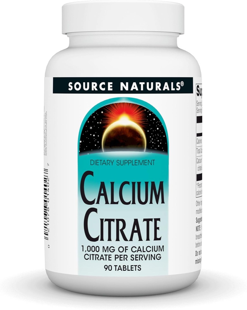SOURCE NATURAUX Citrate de calcium 1000 mg de calcium par portion, 90 Nombre