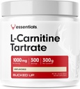 Tartrate de L-Carnitine, 1000mg de poudre, essentiels (300 portions)