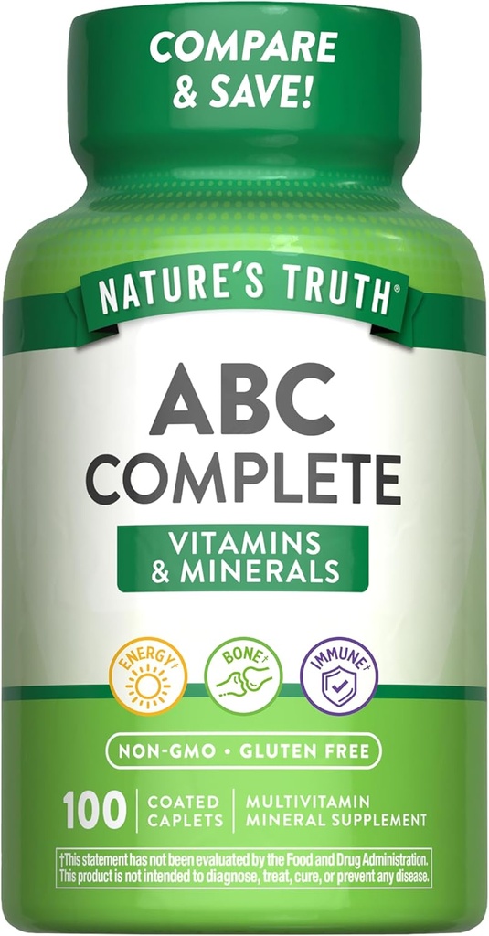 La vérité de la nature Adulte ABC Multivitamine complète pour les hommes et les femmes