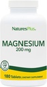 NaturesPlus Magnésium - 200 mg, 180 comprimés - Végétarien, sans gluten - 180 portions
