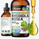 BIO KRAUTER Supplément Rhodiola liquide - Teinture pure Rhodiola Rosea pour le soutien de la tranquillité - Extrait sans alcool et sans sucre - 4 Fl.Oz.