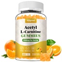 Supplément acétyl L-Carnitine, supplément nutritionnel naturel pour l'énergie boost, immunité, végétalien, saveur orange, 60 comte
