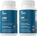 La Dre Tobias Lung Health & DIM Complex soutient la formule de nettoyage et de désintoxication pulmonaire, complexe de désintoxication et d'équilibre estrogène, pour les hommes et les femmes, non-OGM