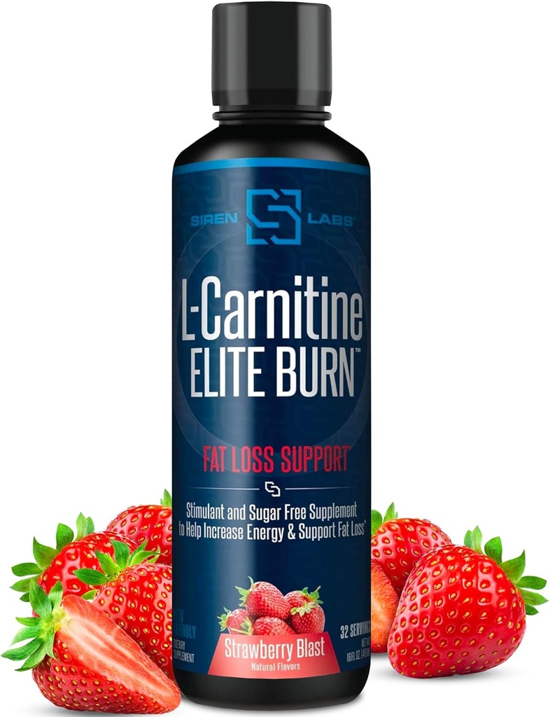 L-Carnitine Elite Brûler Liquid Keto Fat Burner et Metabolism Activator - Fat Loss Support Keto Friendly Weight Loss Augmenter l'énergie - Stimulant Free - Strawberry Blast 3000mg (32 portions)