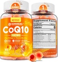 Sans sucre CoQ10-250mg / 500mg Gummies remplies - Plus Omega-3, EPA + DHA, B3 & Zinc - Ultra Co Q-10 suppléments pour la santé de l'oreille, énergie cellulaire, soutien antioxydant, jusqu'à 60 jours d'approvisionnement, végétalien 60Cts
