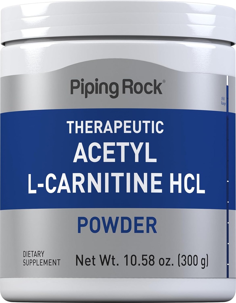 Piping Rock Acetyl L-Carnitine Powder | 300g | ALCAR HCL Supplement | Non-GMO, Gluten Free