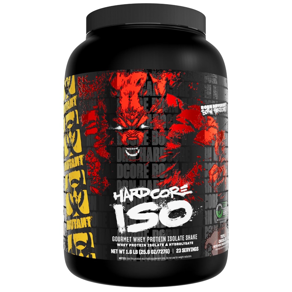 La poudre de protéines de lactosérum d'ISO mutante agit rapidement pour aider à récupérer, construire le muscle, le vrac et la force, utilise seulement des ingrédients, 1,6 lb - Triple chocolat