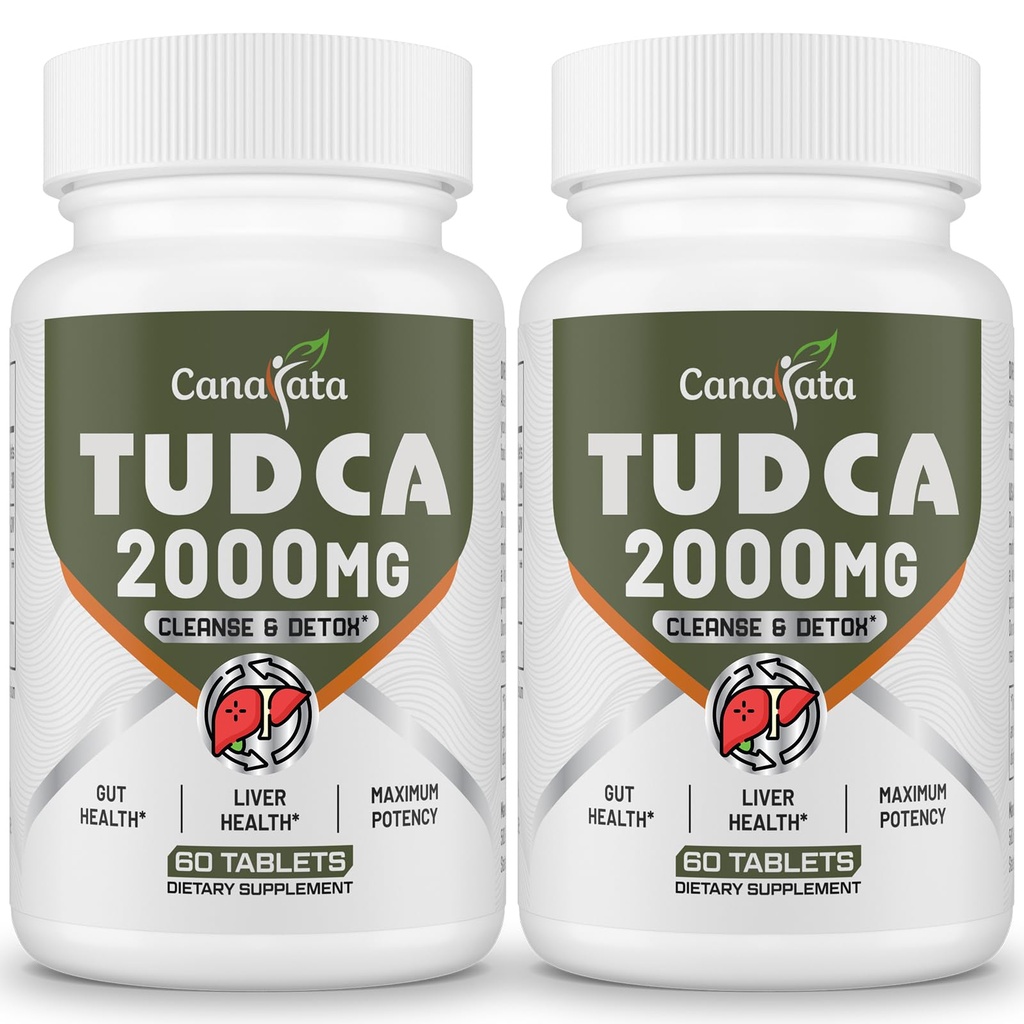 Suppléments de foie TUDCA 2000mg - Les sels solides de bile soutiennent la désintoxication et le nettoyage du foie - Foie et Gallbladder Formule de santé facile à avaler Comprimés 60 jours