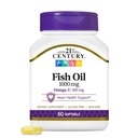 Huile de poisson du 21e siècle 1000 mg de softgels, 60 Nombre (paquet de 3)