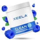 Poudre de pré-entraînement XEELA - propre et testé - sans jitter, sûr et naturel - Augmenter l'énergie thermogénique, la concentration et l'endurance avec/créatine, caféine biologique et citrulline à base végétale (framboise bleue)