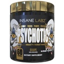 Insane Labz Or psychotique, poudre de pré-entraînement stimulante, énergie latente extrême, pompes et endurance avec Beta Alanine, DMAE Bitartrate, NO Booster (60 portions, raisin)