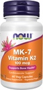 MAINTENANT Aliments suppléments, vitamine MK-7 K-2 100 mcg, soutien cardiovasculaire*, soutient la santé osseuse*, 60 gélules