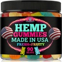 Gummies de chanvre pour la détente et le repos-Huile de chanvre naturel Gummies, saveurs fraiches fruitées Dégustation-Fabriqué aux États-Unis-Gummy haute puissance Edibles-Extra Strength 90 ours