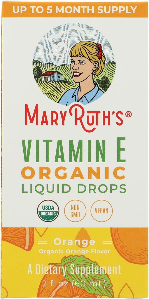 Les gouttes de vitamine E biologique de Mary Ruth, 2 Fz