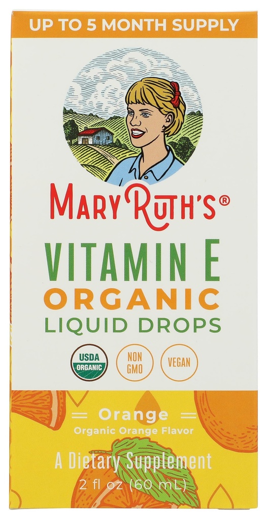 Les gouttes de vitamine E biologique de Mary Ruth, 2 Fz
