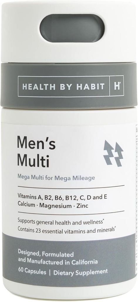 Santé par Habit Mens Multi Supplément (60 capsules) - 23 Vitamines essentielles et minéraux, soutient la santé générale et le bien-être, non-OGM, sans sucre (1 paquet)