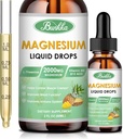 Supplément de glycin de magnésium, gouttes liquides complexes de magnésium avec 500mg de glycin de magnésium, Citrate de magnésium, vitamine - 30 jours d'approvisionnement
