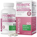 Bronson Femmes Probiotique 50 milliards CFU + Prébiotique avec Cranberry & D-Mannose – Santé vaginale, Digestion saine, fonction immunitaire et soutien du trac urinaire, non-OGM, 60 capsules végétariennes