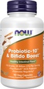 MAINTENANT Aliments suppléments, Probiotic-10TM & Bifido BoostTM avec 10 souches, 25 milliards CFU par portion, plus PreticXTM XOS Prebiotic, 90 capsules de légumes