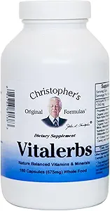 Christopher's Original Formulas Vitalerbs, Nutrient-Rich Herbal Supplement, 180 Veg Caps