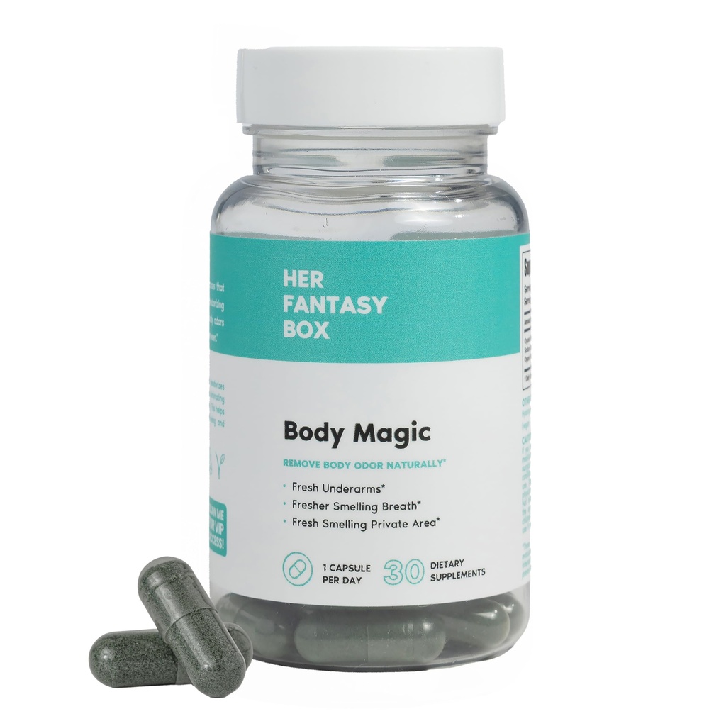 Sa boîte à fantasmes: Body Magic: Capsules de chlorophylle - 30 Capsules Vegan pour la désintoxication, la digestion, la santé de la peau, le soutien de la peau et la peau grasse - Natural Energy Booster