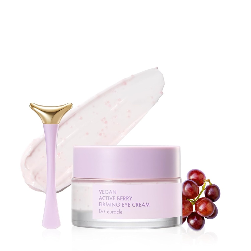Crème d'oeil raffermissante de Berry actif du Dr Ceuracle Vegan avec applicateur - Soin hydratant des yeux de resvératrol pour les cercles sombres et le puffiness, soins de peau coréens pour les stouffres de bas (32g / 1,12 oz.)