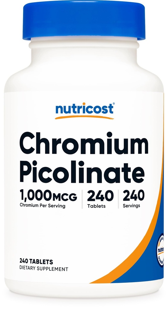 Nutricost Chromium 1000mcg, 240 Tablets - Gluten Free, Non-GMO