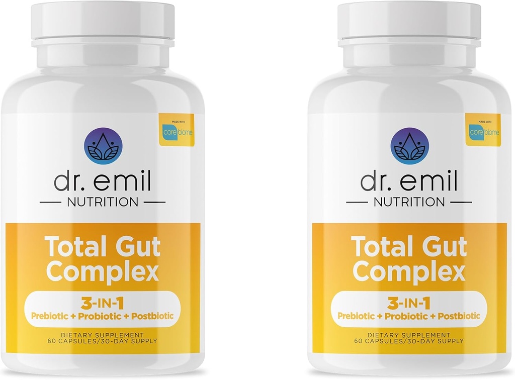 - Oui. EMIL NUTRITION Total Gut Health Complex - Prébiotique + Probiotique + Suppléments de santé postbiotique Gut pour les femmes et les hommes - Probiotiques pour la santé digestive et Gut Health, 120 Capsules
