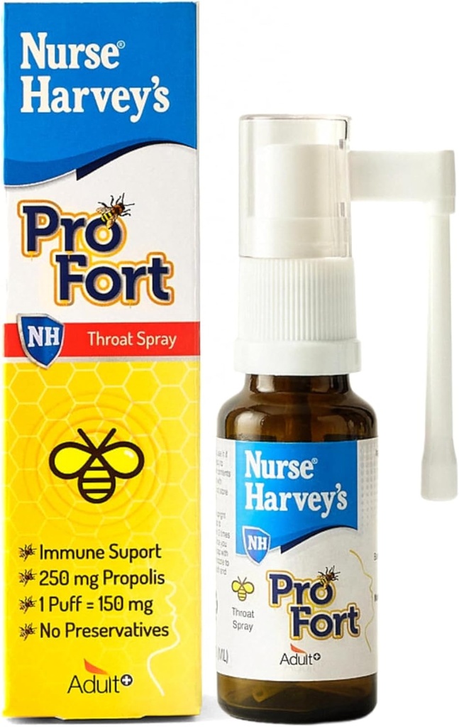 Nurse Harvey's Propolis Throat Spray Pro-Fort Mouth and Throat Spray - Sore Throat 0.7Fl Oz