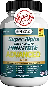 Super Alpha Saw Palmetto Prostate Advanced - Supplément santé prostate pour les hommes - soutient la santé du trac urinaire, réduit l'urgence, et améliore le vide de Bladder (60, hommes)