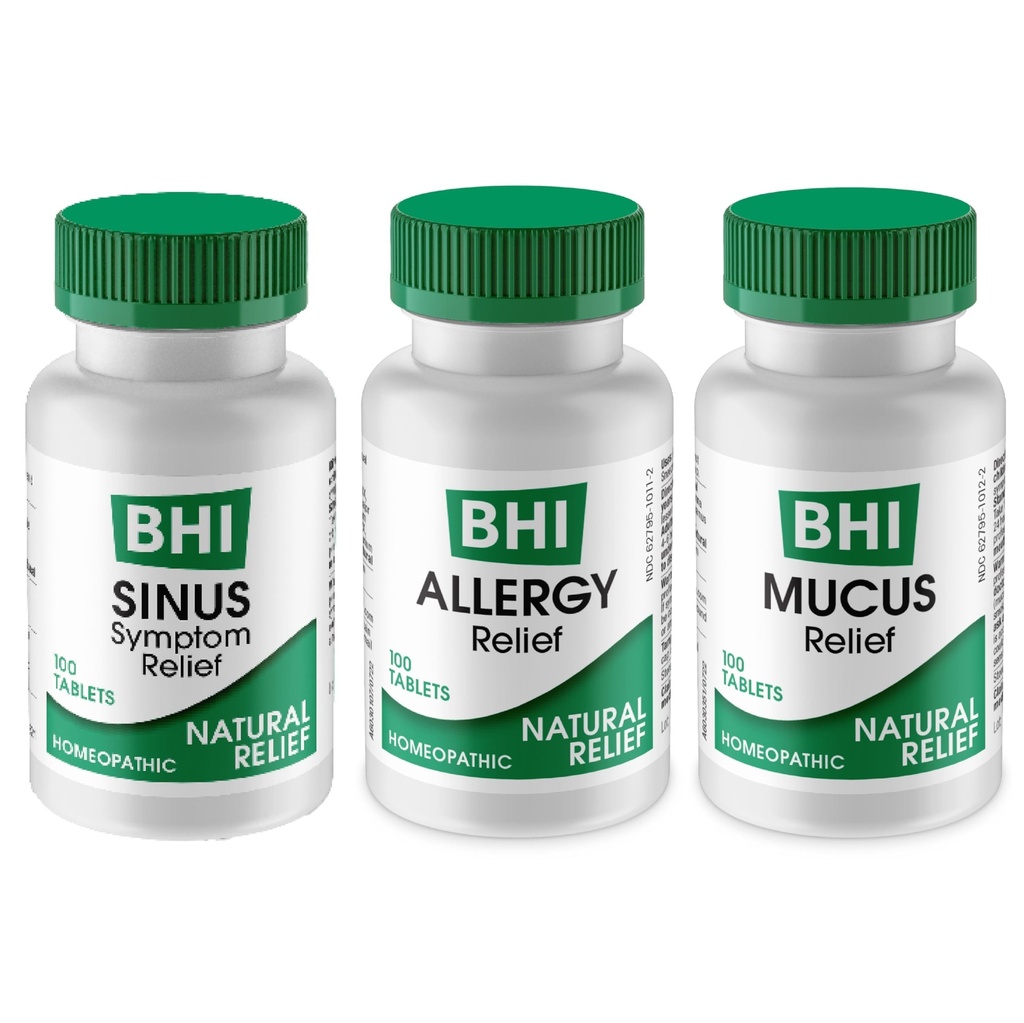 MediNatura BHI Comprimés de protection multi-symptômes anti-éclats (100) Comprimés de protection du mucus (100) + Comprimés de protection contre les allergies (100) Relief homéopathique - action rapide, dissout rapide