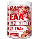Évlution Nutrition EAA Énergie - Poudre avant et après l'entraînement - Muscle Building & Recovery Supplement - 7g Acides aminés essentiels + 5g BCAA - Énergie propre - avec caféine - 30 portions - Fruit Punch