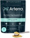 Supplément de poudre de chien senior et topper alimentaire – 63 ingrédients pour la santé des articulations, Gut, Immune et cerveau – multivitamine quotidienne longuevitamine avec glucosamine, probiotiques et huile de poisson