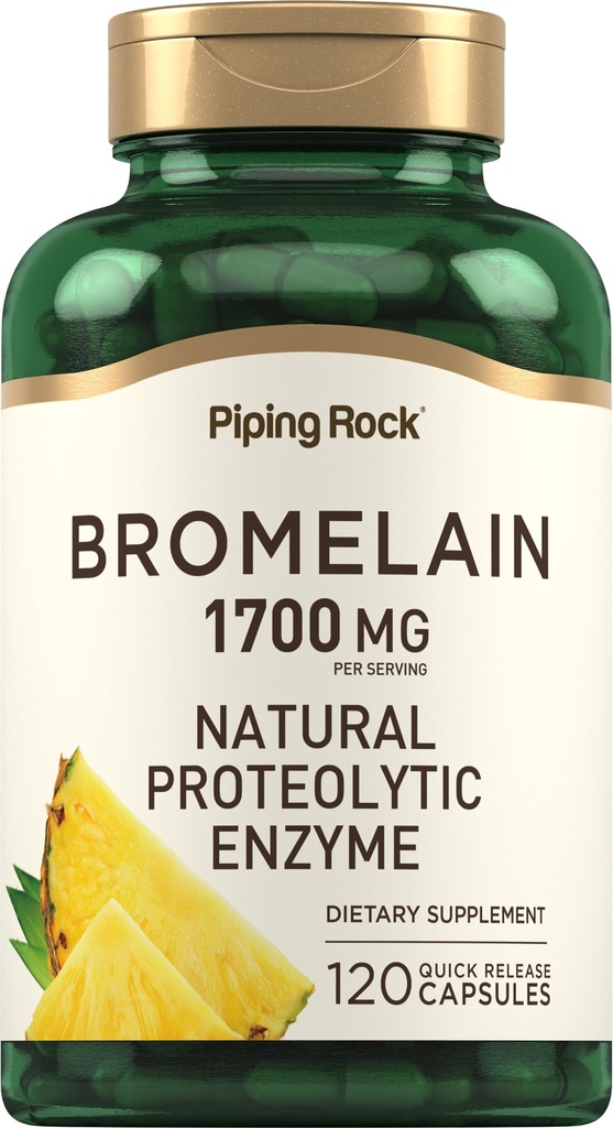 Supplément de bromélaine de roche piquante : 1700 mg 120 capsules Enzyme ananas Non-OGM, sans gluten
